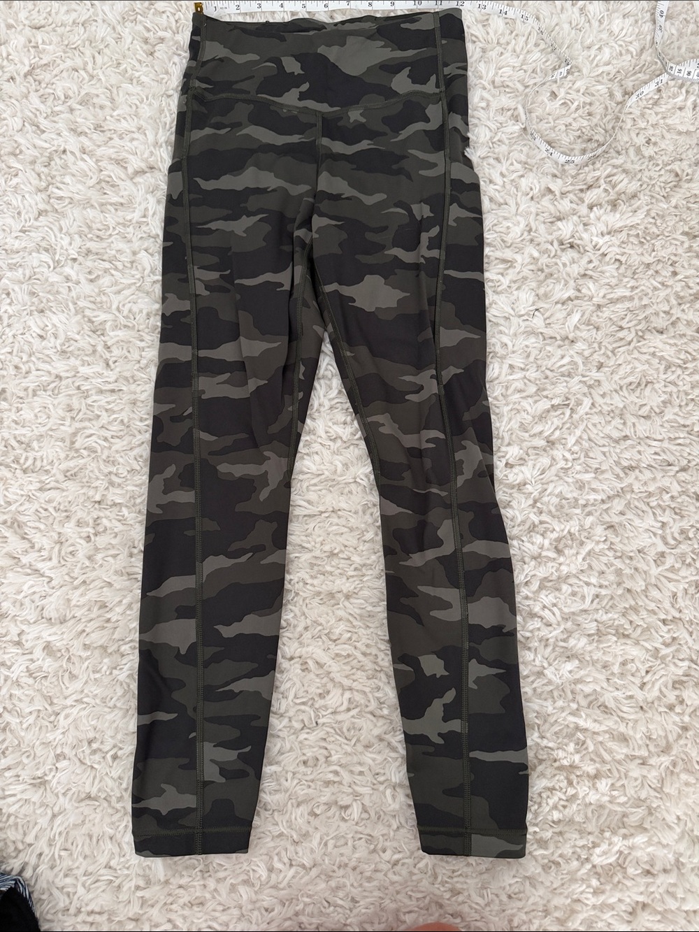 Athleta Olive & Dark Green Camo High-Rise Leggings
